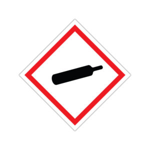 Indicator produse chimice Gaz sub presiune GHS cu simbol butelie în romb roșu
