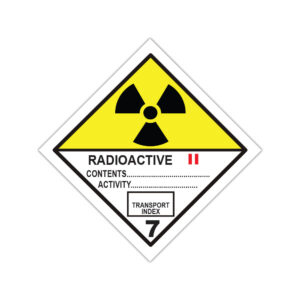 Autocolant ADR Radioactive II clasa 7 pentru materiale radioactive