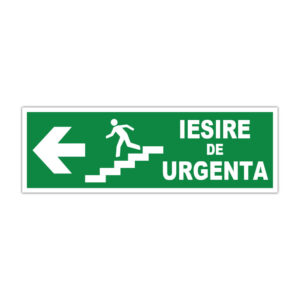 Indicator evacuare Ieșire de urgență stânga cu scară