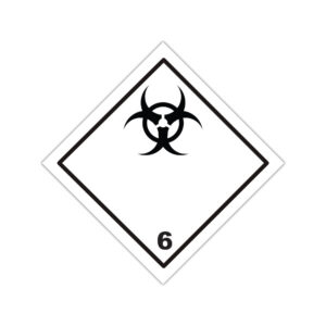 Autocolant ADR Clasa 6 substanțe infecțioase cu simbol biohazard