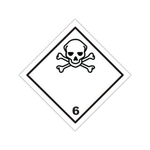 Autocolant ADR Clasa 6 Toxic cu simbol craniu și cifra 6