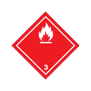 Autocolant ADR Clasa 3 lichide inflamabile, roșu cu simbol flacără