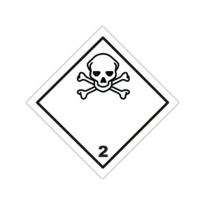 Autocolant ADR Clasa 2 Gaz Toxic cu simbol craniu si oase incrucisate