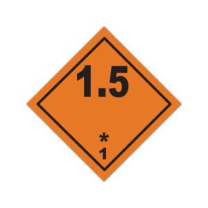 Autocolant ADR 1.5 pentru substanțe explozive insensibile cu pericol de explozie în masă