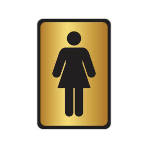Indicator grup sanitar femei auriu cu pictogramă feminină