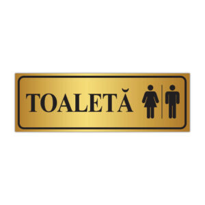 Indicator Toaletă unisex auriu cu negru pentru grup sanitar