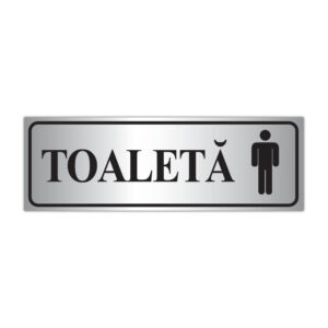 Indicator toaletă bărbați cu textul Toaletă și pictogramă masculină