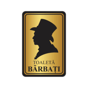 Indicator Toaletă Bărbați auriu cu negru pentru grup sanitar
