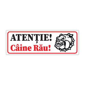Indicator informare ATENȚIE! Câine Rău cu ilustrație cap de câine