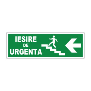 Indicator evacuare Ieșire de urgență stânga cu scară