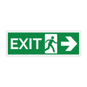 Indicator evacuare EXIT cu săgeată spre dreapta