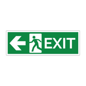 Indicator evacuare EXIT cu săgeată spre stânga