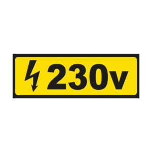 Indicator informare 230V galben cu simbol electric negru