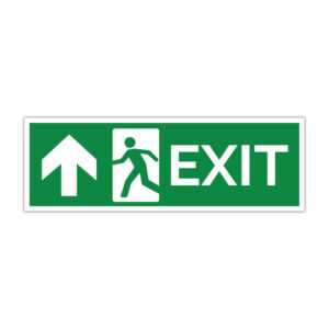 Indicator evacuare EXIT cu săgeată în sus, verde, pentru semnalizarea ieșirii