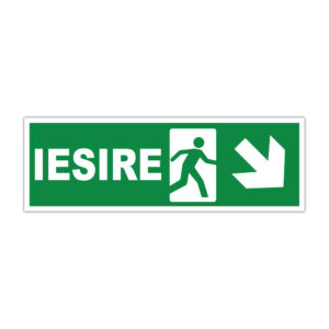 Indicator evacuare IEȘIRE cu săgeată spre dreapta jos