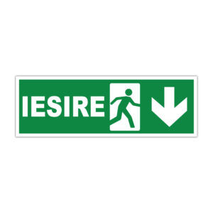 Indicator evacuare IESIRE cu săgeată în jos