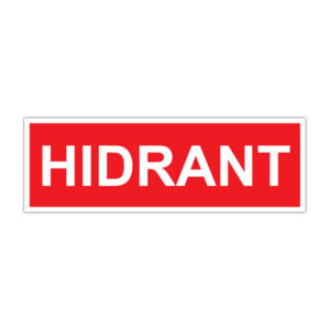 Indicator PSI Hidrant pe fundal roșu cu text alb