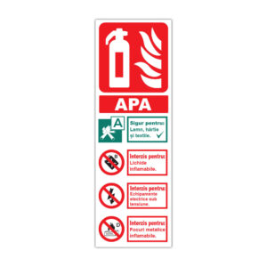 Indicator PSI stingător cu apă, semn de avertizare și utilizare pentru stingător incendiu