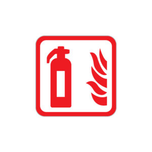 Indicator PSI stingător incendiu cu simbol roșu pe fundal alb