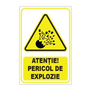 Indicator avertizare Atenție! Pericol de explozie
