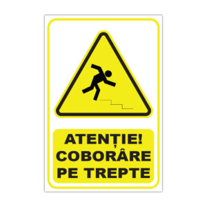 Indicator avertizare Atenție! Coborâre pe trepte