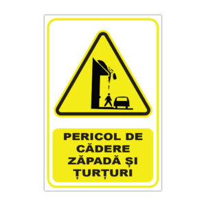 Indicator de avertizare Pericol de cădere zăpadă și țurțuri