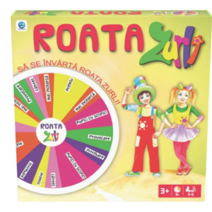 Joc de societate Roata Zurli cu roata colorata si piese puzzle pentru copii