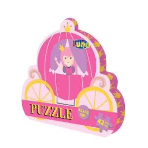 Puzzle multicolor cu Trăsura Prințeselor Luna format din 42 piese