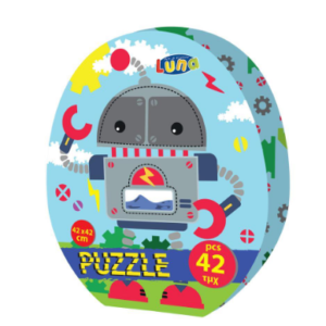 Puzzle multicolor cu 42 piese reprezentând un robot
