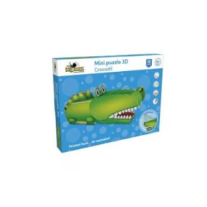 Mini Puzzle 3D model crocodil din lemn pentru asamblare