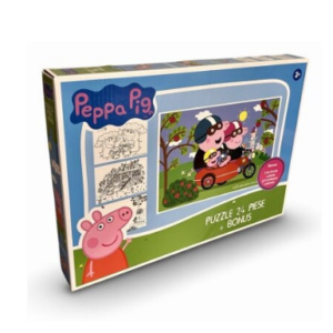Puzzle multicolor cu 24 piese Peppa Pig pentru copii