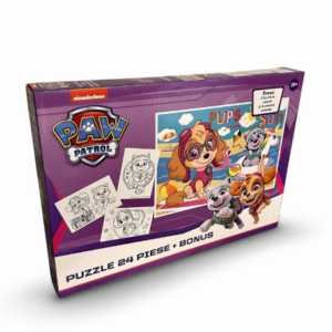Puzzle multicolor de 24 piese cu personajele Paw Patrol de la Nickelodeon