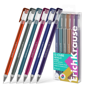 Set de 6 pixuri metalic multicolor ErichKrause pentru scris și desen