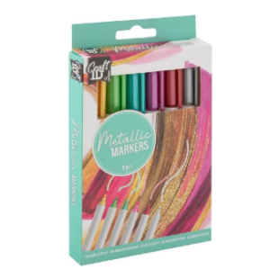 Set de 6 markere cu culori metalice multicolor pentru desen și proiecte creative