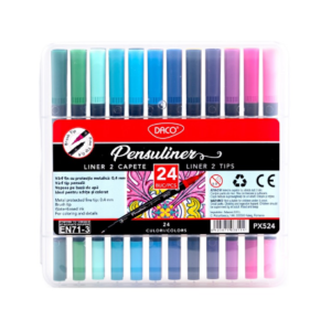 Set de pixuri colorate Daco Pensuliner cu 24 de culori vibrante pentru desen și schițe