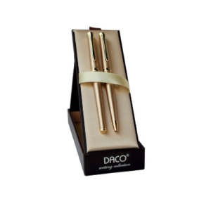 Set elegant de pix și stilou auriu Daco SE218 pentru scris de calitate