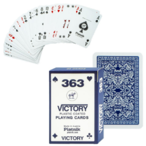 Set carti de joc Piatnik Victory cu design albastru pentru jocuri de societate