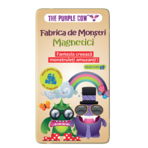 Joc de societate Fabrica de Monstri Magnetici cu piese magnetice multicolore pentru copii