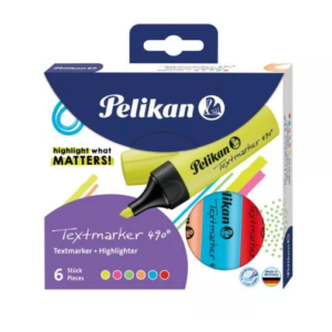 Set de 6 markere text colorate Pelikan pentru evidențierea textelor