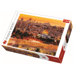Puzzle multicolor Trefl cu 3000 piese reprezentând acoperișuri în Ierusalim