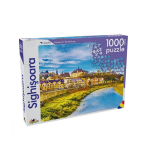 Puzzle multicolor cu 1000 piese reprezentând Sighisoara