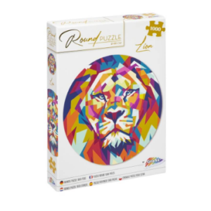 Puzzle rotund cu 1000 de piese și imagine cu Leu colorat, 68 cm