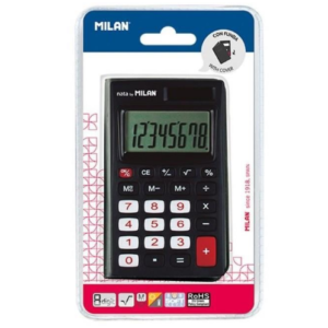 Calculator de buzunar negru cu 8 cifre Milan 208KBL
