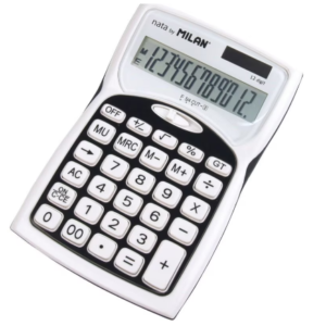 Calculator alb de birou model 12DG Milan 152012 cu design compact și funcțional