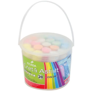 Set de 20 crete colorate rotunde pentru pavaj în culori vibrante
