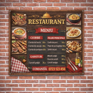 Panou reclamă meniu restaurant din PVC Forex 5 mm