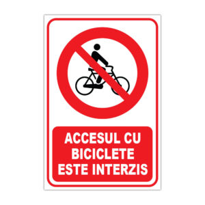 Indicator accesul cu biciclete este interzis