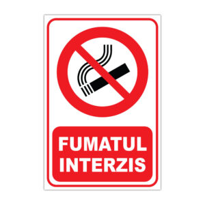 Indicator Fumatul Interzis I-55, semn de interzicere cu simbol tigară tăiată