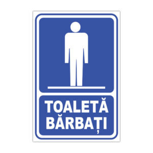 Indicator informare Toaletă Bărbați albastru cu simbol masculin