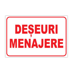 Indicator informare Deșeuri menajere roșu pe alb